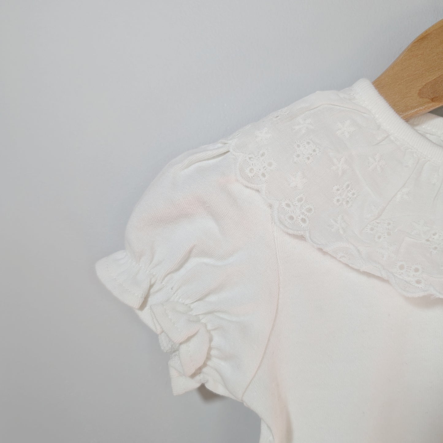 Lace Collar White T-Shirt