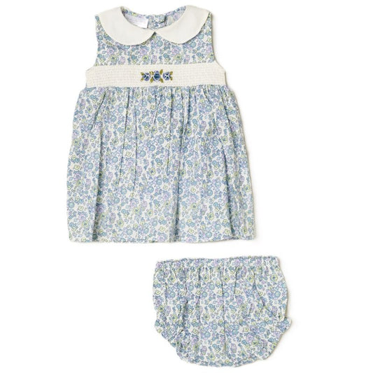 Blue Floral Dress and Bloomers