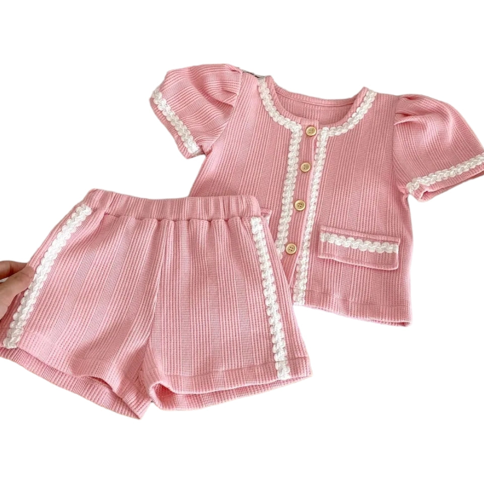 Baby Girls Pink 2 Piece Shorts Set