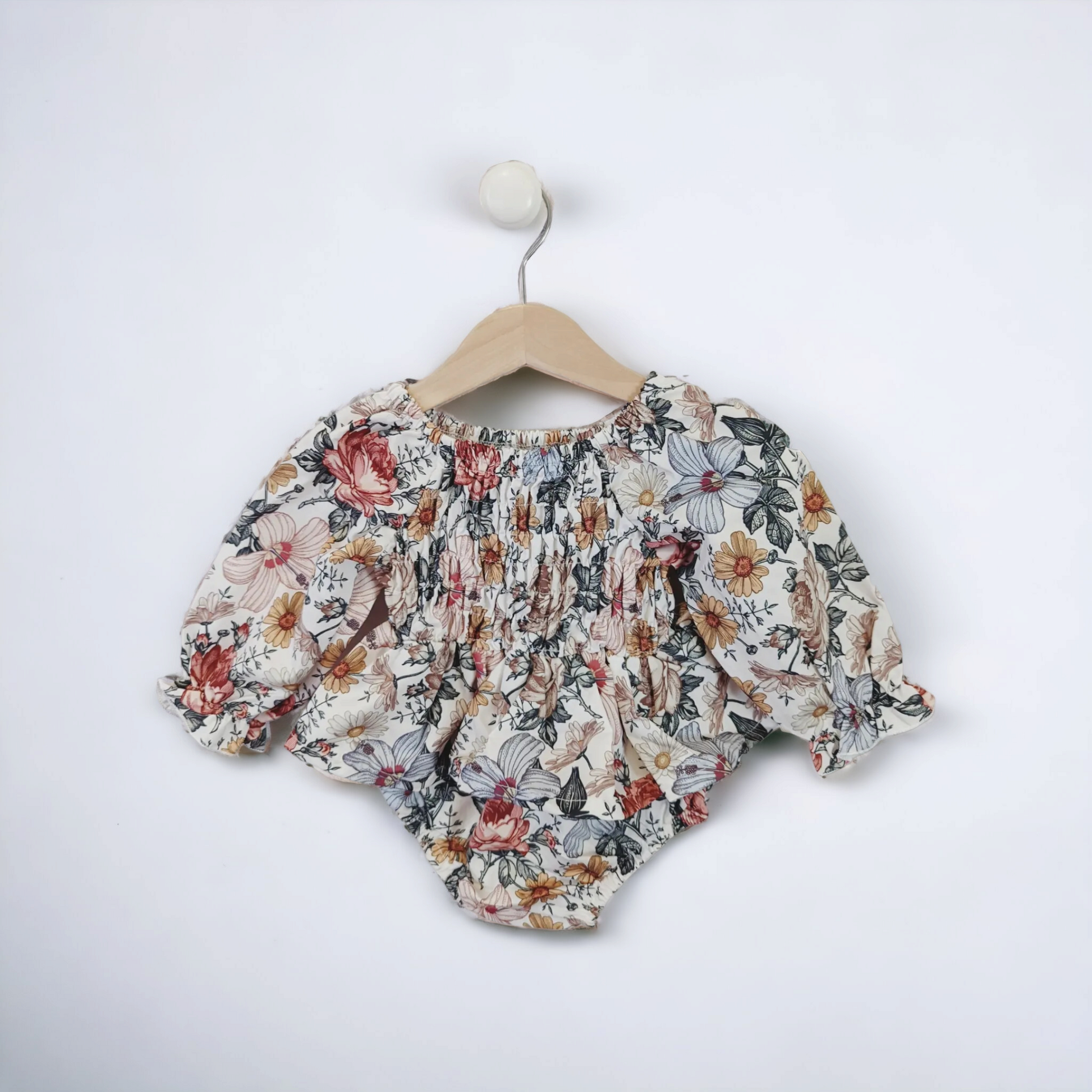 Autumn Floral Skirted Romper