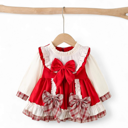 Spanish Style Red Bow Dress