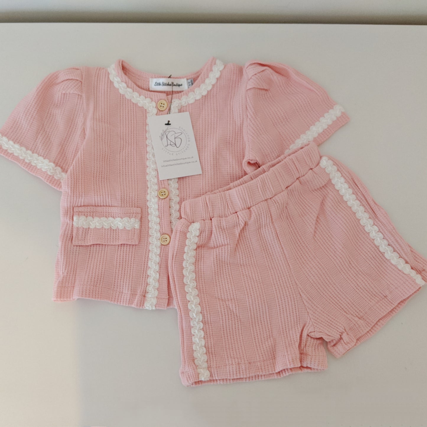 Baby Girls Pink 2 Piece Shorts Set