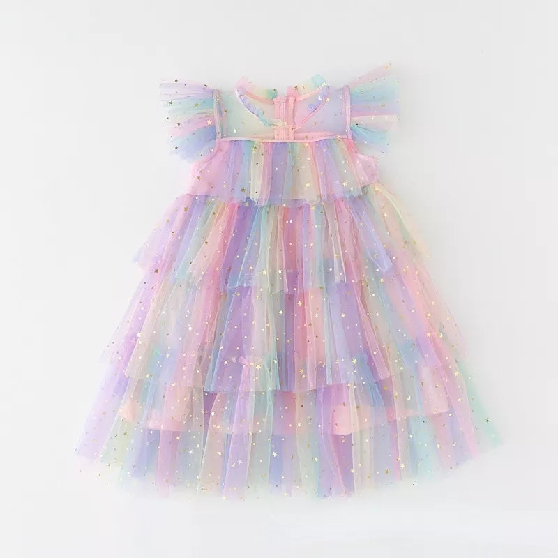 Girls Rainbow Party Dress - Pre Order