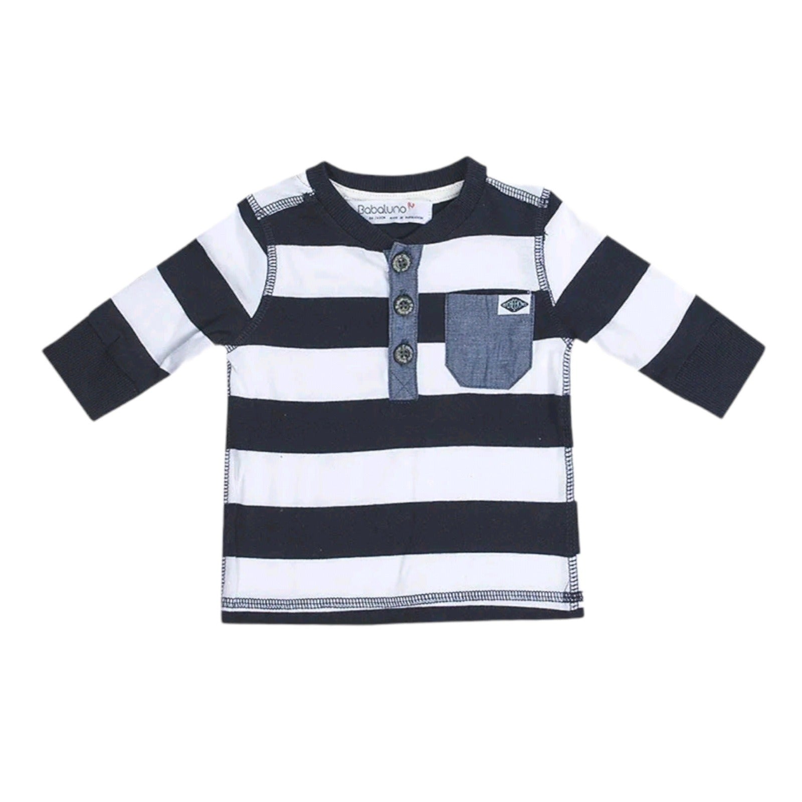Striped Long Sleeve Rugby Style Tops