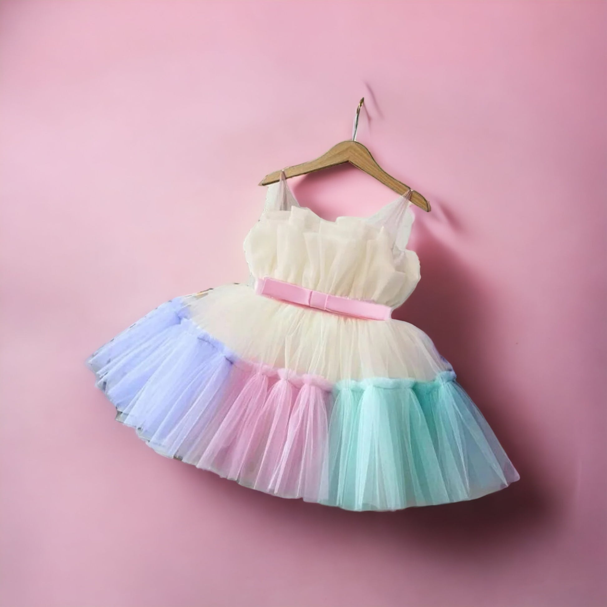 Rainbow Trim Party Dress - Pre Order