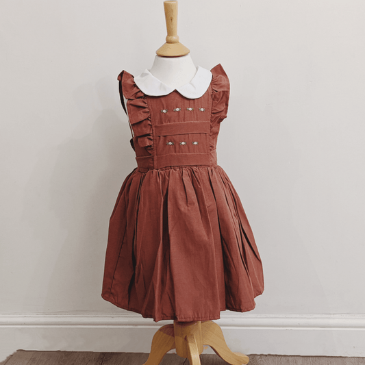 Brown Dress with Peter Pan Collar